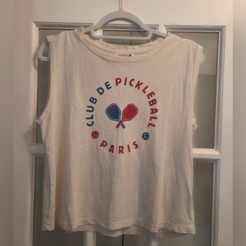 Sundry By "Anthropologie" Club de Pickleball Muscle Tee - Picture 9 of 11